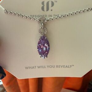 BP Silver and Purple Pendant Necklace